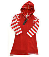 Clothing: Red Merino Hoodie Dress : Sample Size age 4 - 6 | KAF KIDS