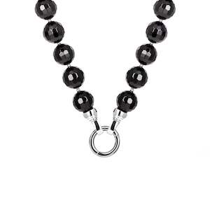 Jet Black Agate Necklace 49cm