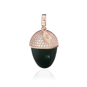 Jewellery: Rose Forest Green Acorn Pendant