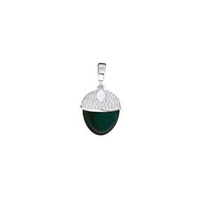 Jewellery: Forest Green Acorn Pendant Mini