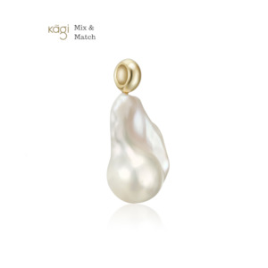 14k Gold Baroque Pearl Pendant Medium