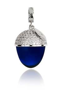 Electric Blue Acorn Pendant