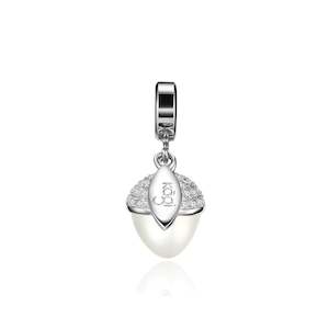 Silver Pearl Acorn Pendant Mini