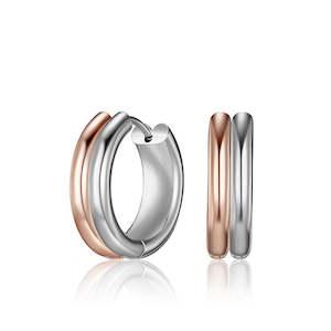 Jewellery: Rose Two-Tone Double Huggies