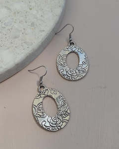 SAMPLE Silver Rose Earrings