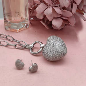 Silver Sparkle Forever Pendant & Stud set