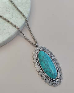 Filigree Turquoise Necklace - 80cm