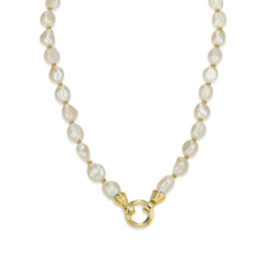 Gold Baroque Pearl Necklace 49cm