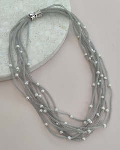 Last 1! Silver 7 Strand Charlotte Necklace Magnetic 49cm