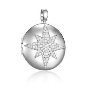 Jewellery: Silver Stella Locket Pendant Large