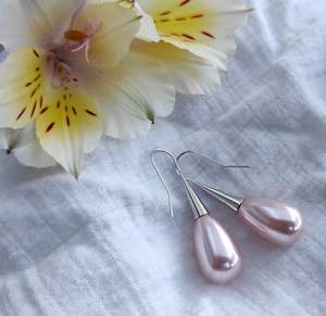 Blush Pink Droplet Earrings