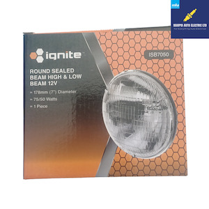 Ignite ISB7050 Round Sealed Beam High & Low Beam 12V Kaiapoi AutoElectric