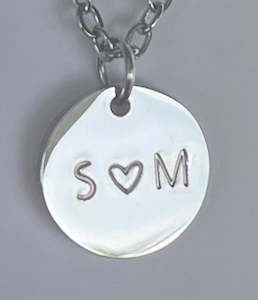 Jewellery: Custom 10mm Pendant Necklace (Tiny Font)