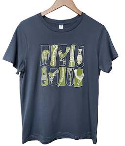 Screen Printed Apparel: Mid Century Kiwiana Womens Tee