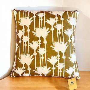 Gold Nikau Palm Cushion Cover