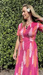 Hot Pink Piupiu Fern Wrap Dress