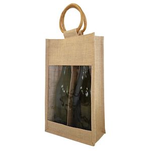 Two Bottle Window Jute Bag