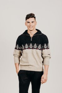 Mens: Merinosilk Silver Fern Sweater