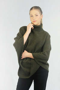 Accessories: Merinosilk Rib Neck Plain Poncho