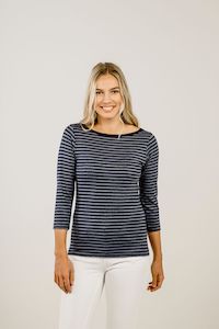 Striped Merino Boat Neck Shirt