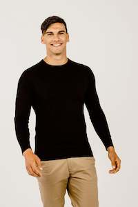 Mens Merino Wool Long-Sleeved Crew Neck