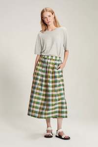 Liliana Check Skirt (Green Check)