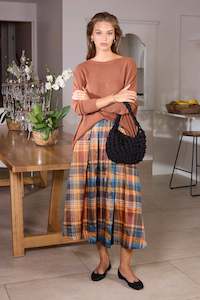 Kimmy Check Skirt (Amber Check)