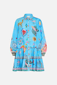 Clothing: LONG SLEEVE TIERED SHORT DRESS (A PAINTED VILLAGE)