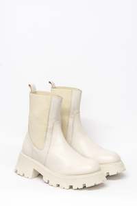 Inset Boot (Beige Leather)