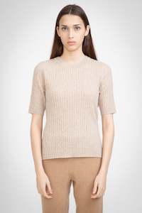 N.48C Short Sleeve Ribbed Tee (Champagne)