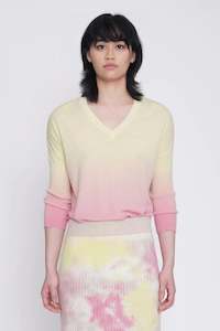 N.69 LOW V NECK Sweater(PINK SUNSET)