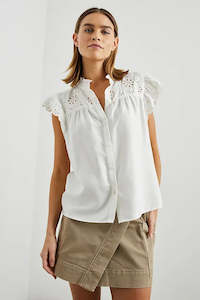 Clothing: MARLENE BUTTON DOWN (White Denim)