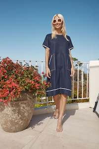 CHIARA WAVE DRESS (Navy)