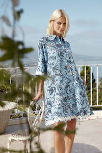 AURIENNE WAVE DRESS (Cornflower)