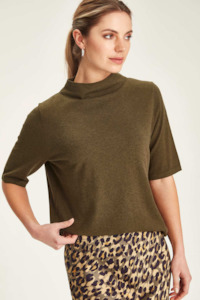 Kaelie Funnel Neck (Khaki)