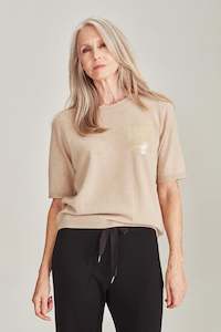 Clothing: CAMILLE Cashmere Tee (Brown Sugar)