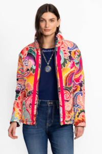 Pia Reversible Puffer Jacket (Antique Flower)