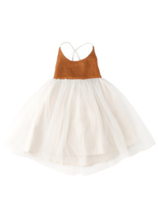 Willa Linen Tutu Dress - Nutmeg