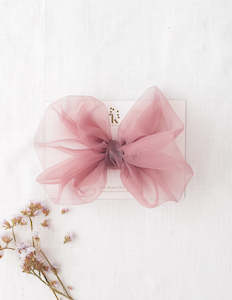 Clothing: Mia Vintage Organza Bow - Dusty Rose