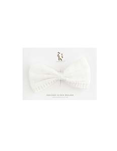 Nova Textured Cotton Bow - White