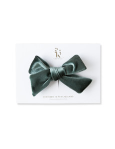 Skylah Pinwheel Velour Bow - Dusty Pine