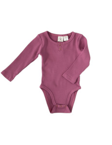 Willow Long Sleeve Cotton Bodysuit - Wisteria