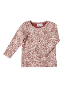 Emily Cotton Top - Red Floral