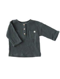 Lucas Boys Muslin Shirt - Dusty Pine