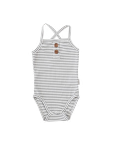 Paloma Sunsuit - Dusty Blue Stripe