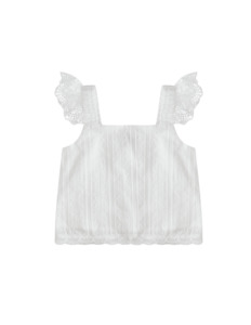 Giselle Winged Cotton Top - White