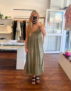 Womenswear: Vienna Tie Up Straps Sun Dress in Khaki