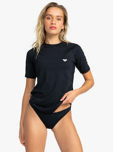 Womenswear: Roxy Essential Lycra UPF 50 Surf T-Shirt Black