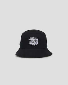 Stussy Dice Washed Bucket Hat Black