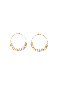 Stilen Orla Gold White Hoop Earrings